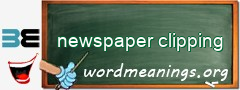 WordMeaning blackboard for newspaper clipping